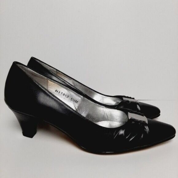 ROS HOMMERSON Black Leather Pumps Shoes Sz 5.5 M - Picture 3 of 11